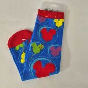 Disney Parks Adult Multicolored Polyester Mickey Mouse Balloon Head Socks-New